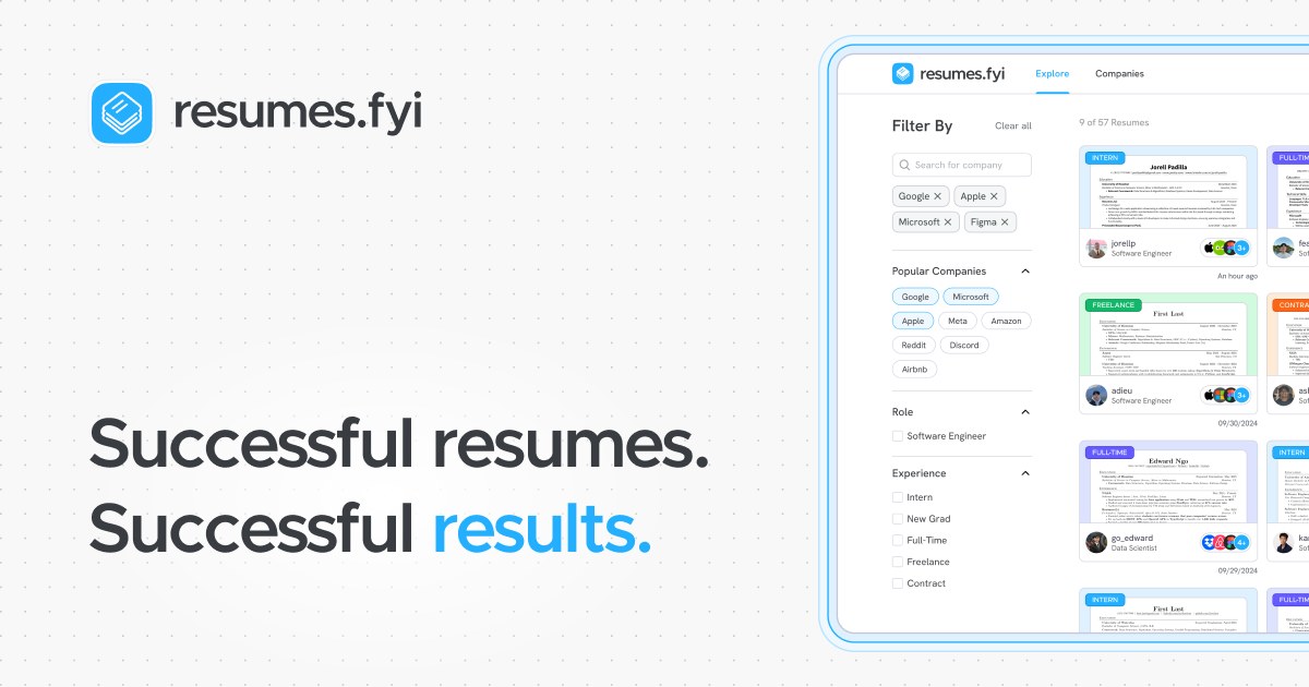 Resumes.fyi: Successful resumes. Successful results.